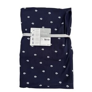 Carter’s Baby Blanket Navy Blue White Elephant Print 35” x 35” Cotton Lovey